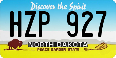 ND license plate HZP927