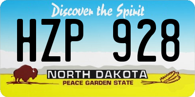 ND license plate HZP928