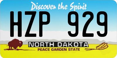 ND license plate HZP929