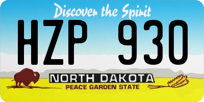 ND license plate HZP930