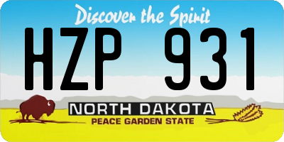 ND license plate HZP931