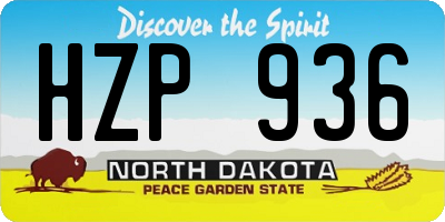ND license plate HZP936