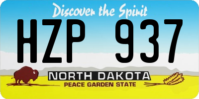 ND license plate HZP937