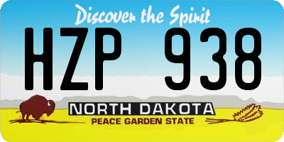 ND license plate HZP938