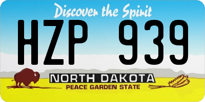 ND license plate HZP939