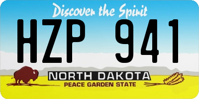 ND license plate HZP941