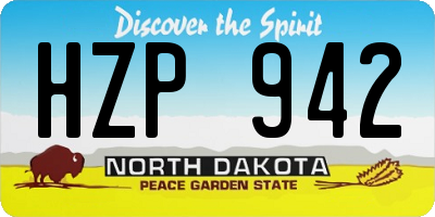 ND license plate HZP942
