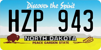 ND license plate HZP943