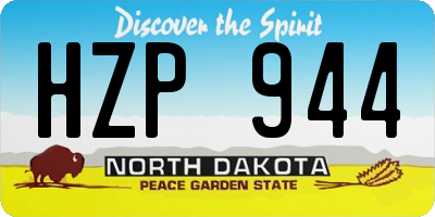 ND license plate HZP944