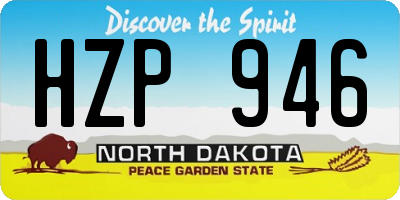 ND license plate HZP946