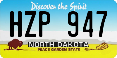 ND license plate HZP947