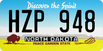 ND license plate HZP948