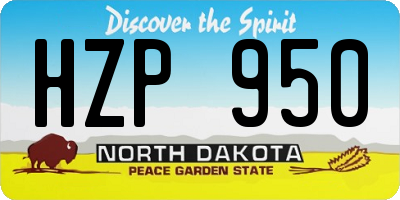 ND license plate HZP950