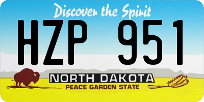 ND license plate HZP951