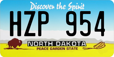 ND license plate HZP954