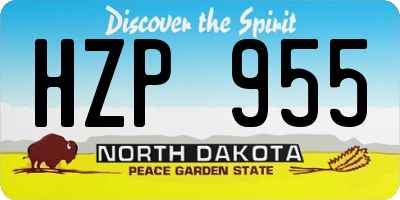 ND license plate HZP955