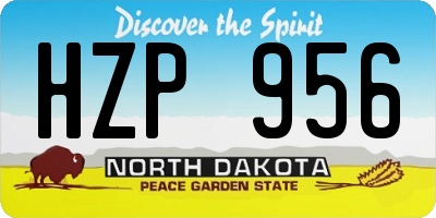 ND license plate HZP956