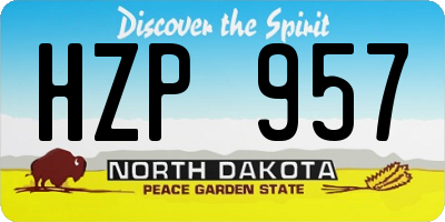ND license plate HZP957