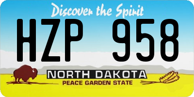 ND license plate HZP958