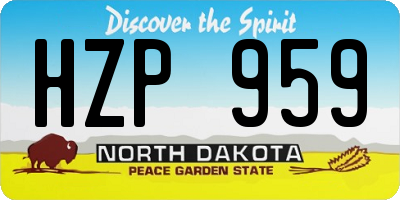 ND license plate HZP959