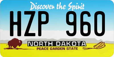 ND license plate HZP960