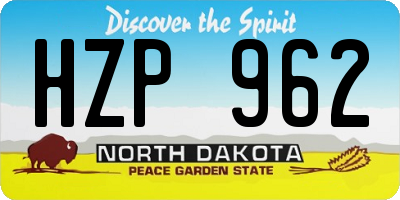 ND license plate HZP962