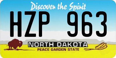 ND license plate HZP963