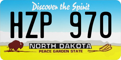 ND license plate HZP970