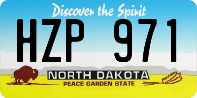 ND license plate HZP971