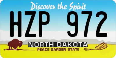 ND license plate HZP972