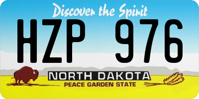 ND license plate HZP976