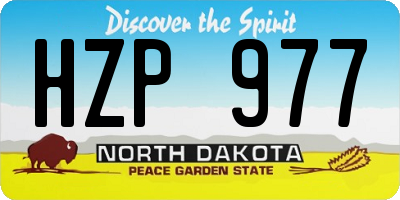 ND license plate HZP977
