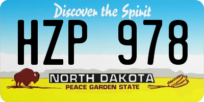 ND license plate HZP978