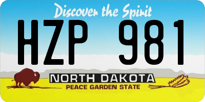 ND license plate HZP981