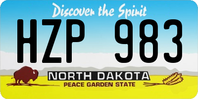 ND license plate HZP983