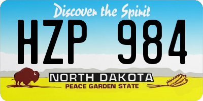 ND license plate HZP984