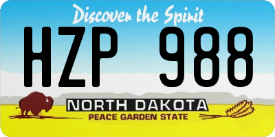 ND license plate HZP988