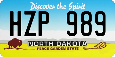 ND license plate HZP989