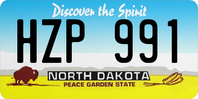 ND license plate HZP991