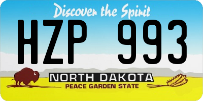 ND license plate HZP993