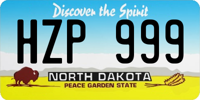 ND license plate HZP999