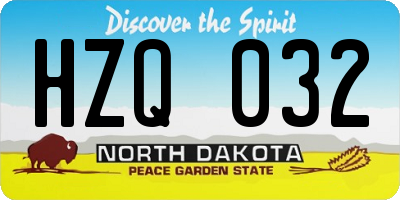 ND license plate HZQ032