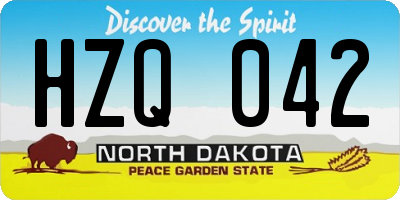 ND license plate HZQ042