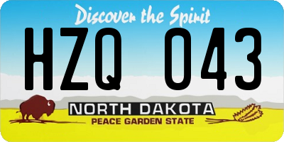 ND license plate HZQ043