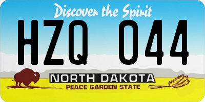 ND license plate HZQ044
