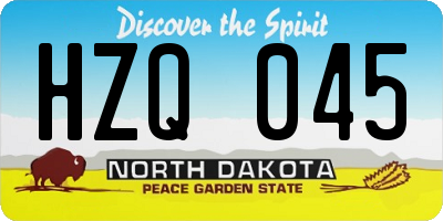 ND license plate HZQ045