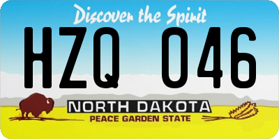 ND license plate HZQ046