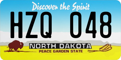 ND license plate HZQ048