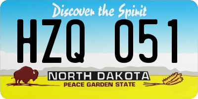 ND license plate HZQ051