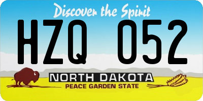 ND license plate HZQ052